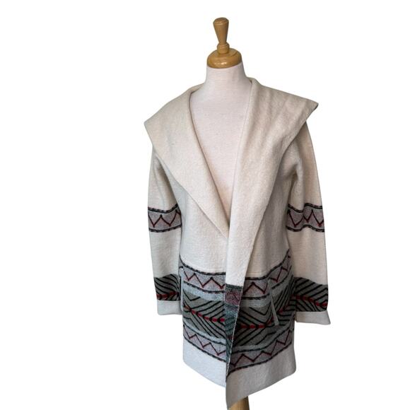 TOAD & CO Merino Heartfelt Hoodie Cream Stripes Medium - Picture 10 of 10